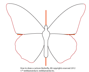 How to draw a cartoon Butterfly step three